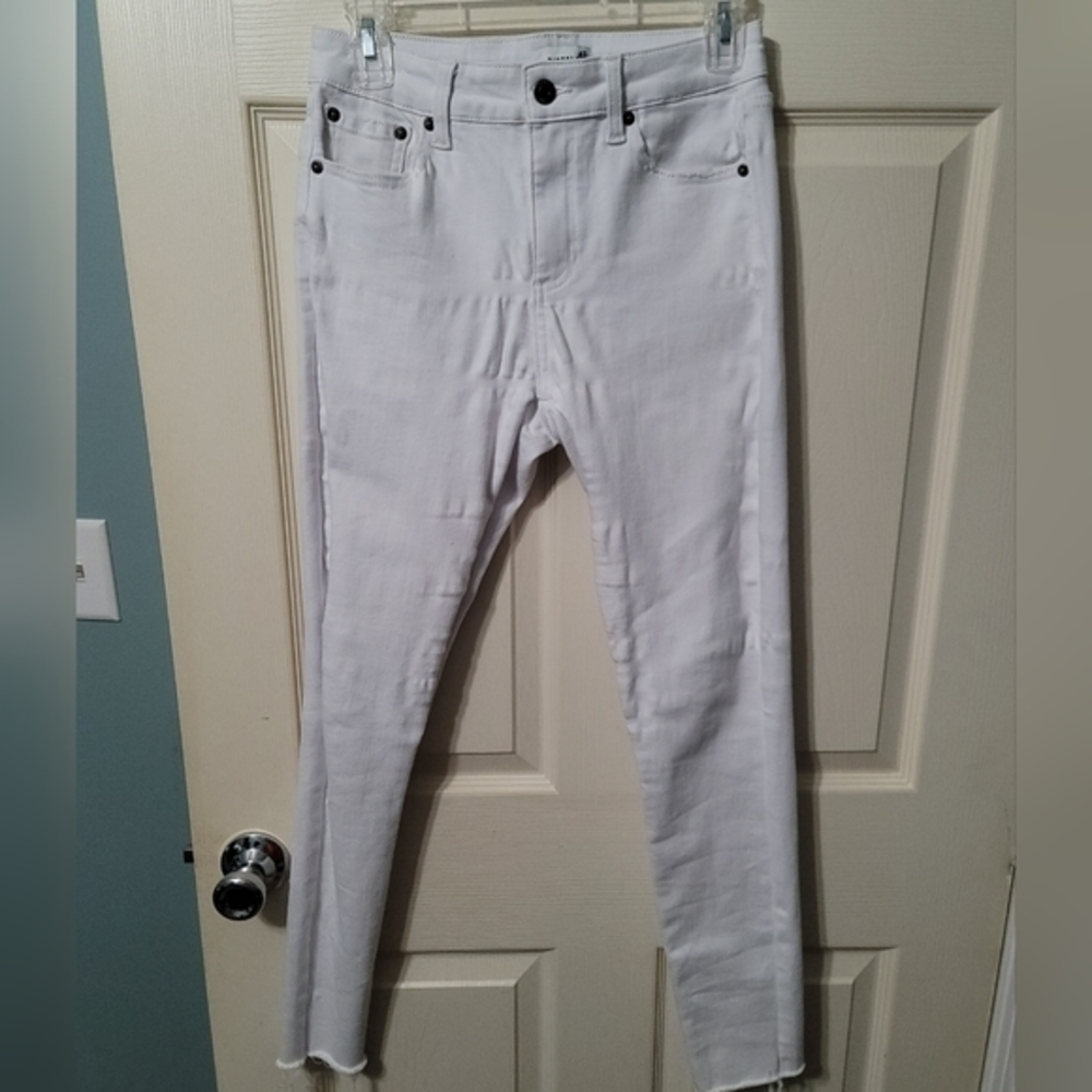 Pistola White Raw Hem Stretch High-Rise Skinny Jeans Women's 26.